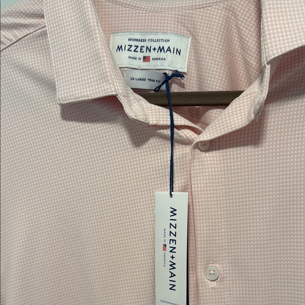 Mizzen+Main Pink Dress Shirt with Textured Fabric